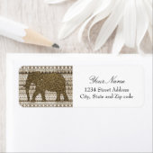 Étiquette Motif tribal Whimsical Elephant sur la conception  (En situation)