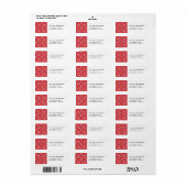 Étiquette Motif tricoté de pull Fair Isle rouge pour Noël (Feuille entière)