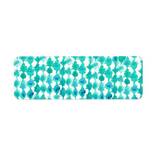 Étiquette Motif turquoise Ikat (Devant)
