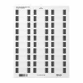 Étiquette Motif Zag noir et blanc. (Feuille entière)