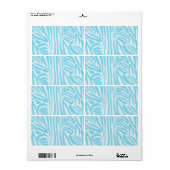 Étiquette Motif Zèbre Bleu (Feuille entière)