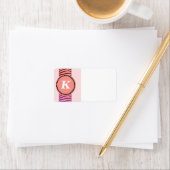Étiquette Motif Zèbre Corail Monogramme (En situation)