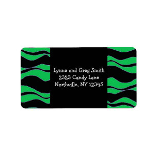 Étiquette Motif zèbre noir et vert