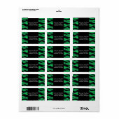 Étiquette Motif zèbre noir et vert (Feuille entière)