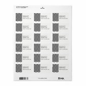 Étiquette Motif ZigZag Chevron Large Noir et Blanc (Feuille entière)