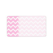 Étiquette Motif Zigzag rose pâle et blanc. (Devant)
