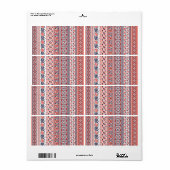 Étiquette Motifs de conception de point de croix (Feuille entière)