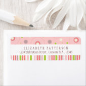 Étiquette Motifs de Fun in Pink Adresse de retour Label (En situation)