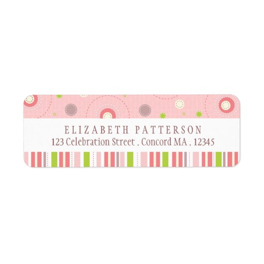 Étiquette Motifs de Fun in Pink Adresse de retour Label (Devant)