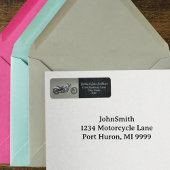 Étiquette Moto Adresse de retour Black Silver Men