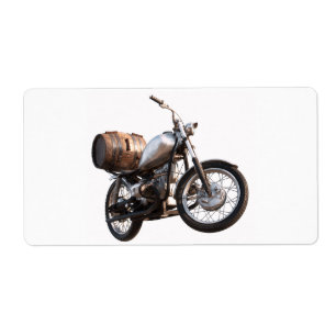 Étiquette Moto avec un tonneau de vin