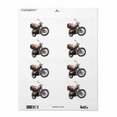 Étiquette Moto avec un tonneau de vin (Feuille entière)