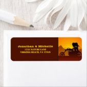 Étiquette Motorcycle Couple Mountain Sunset/Sunrise Adresse (En situation)