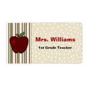 Étiquette Mots clés Nom de l'enseignant (Devant)