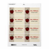 Étiquette Mots clés Nom de l'enseignant (Feuille entière)