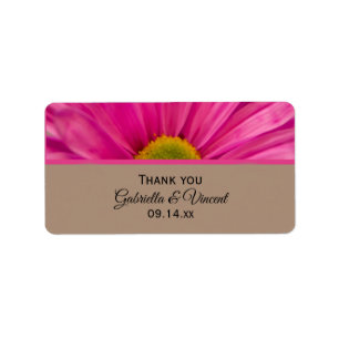 Étiquette Mots clés Pink Gerber Daisy Mariage Merci Favorise