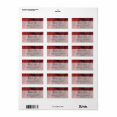 Étiquette Mots clés Red Floral Mariage Merci Favoriser (Feuille entière)