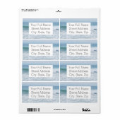 Étiquette Mouette à la plage en Californie (Feuille entière)