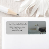 Étiquette Mouette à la plage Foggy Day (En situation)