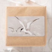 Étiquette Mouettes vintages Customisé Retro Seagull Modèle (En situation)