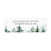 Étiquette Mountain Nature Pine Tree Landcape Adresse de reto (Devant)