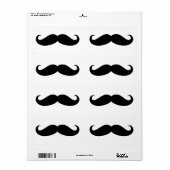 Étiquette Moustache déguiser drôle (Feuille entière)