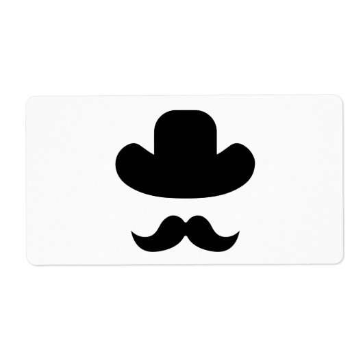 Étiquette Moustache et casquette (Devant)