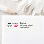 Étiquette Moustache & Lèvres M. & Mme (En situation)