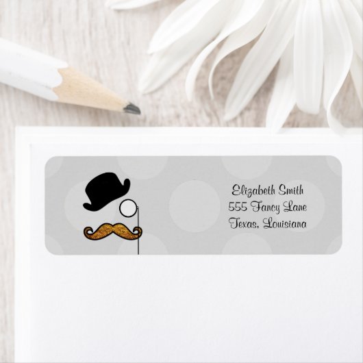 Étiquette Moustache, Moustache, Stache, Monocle, Casquette B (En situation)
