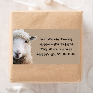 Étiquette Mouton Visage Laine Farmer Lamb Adresse de retour
