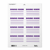 Étiquette Moving Packing Organizing Labels - Dining Room (Feuille entière)