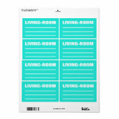 Étiquette Moving Packing Organizing Labels - Living Rooms (Feuille entière)
