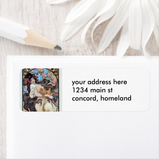 Étiquette Mucha (En situation)