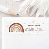 Étiquette Muet Rainbow Pastel Rainbow Adresse de retour (En situation)