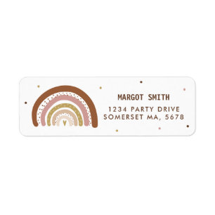 Étiquette Muet Rainbow Pastel Rainbow Adresse de retour