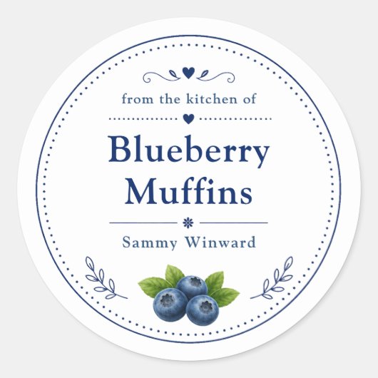 Étiquette Muffins aux Bleuets Maison (Devant)