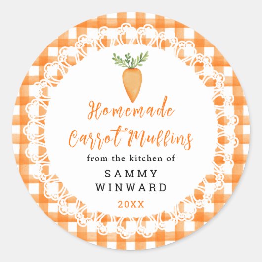 Étiquette Muffins aux Carottes Maison (Devant)