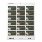 Étiquette Multi photo moderne élégant script vert (Feuille entière)