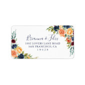 Étiquette Multicolor Elegant Floral Wedding RSVP Adresse  (Devant)