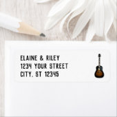 Étiquette Music = Love Acoustic Guitar Return Address Label (En situation)