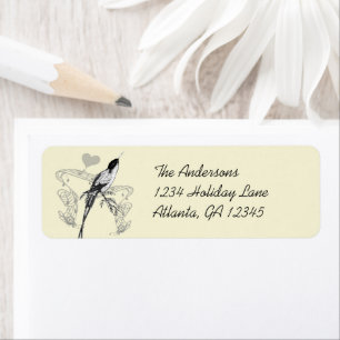 Étiquette Musical Vintage Hummingbird Heart Labels