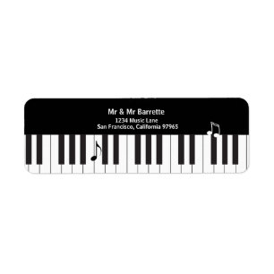 Étiquette Musiciens Piano Keys Adresse de retour