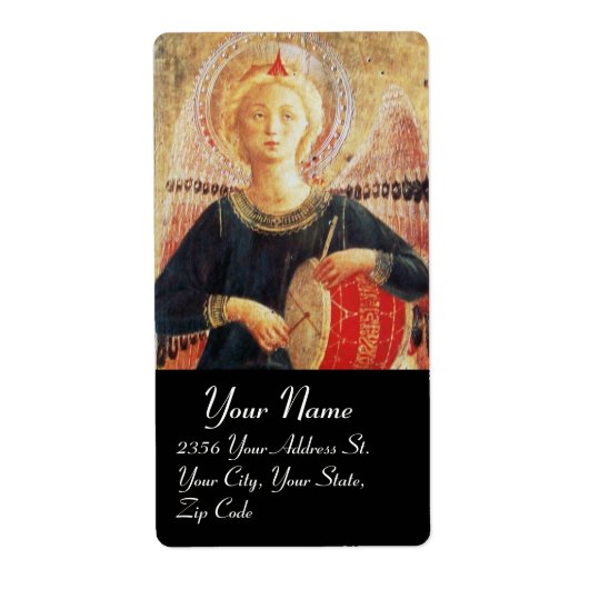 Étiquette MUSIICAL ANGEL IN RED AND GOLD ,Black (Devant)