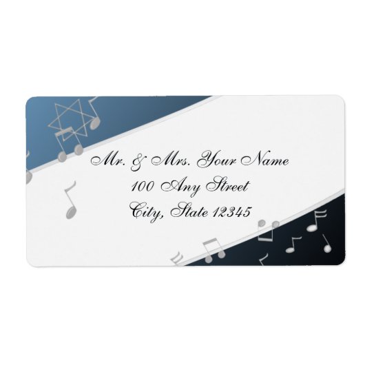 Étiquette Musique Bleue Argent dans l'air (Devant)