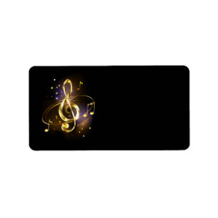 Étiquette Musique de clé de sol en or