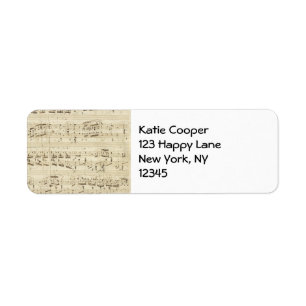 Étiquette Musique de feuille sur le parchemin manuscrit en