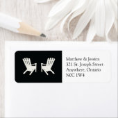 Étiquette Muskoka Chair Mariage Adresse de retour // Noir (En situation)