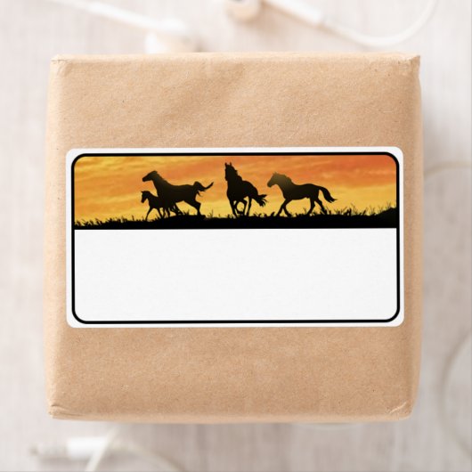 Étiquette Mustangs sauvages (En situation)