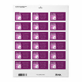 Étiquette my first home (mod mauve) (Feuille entière)