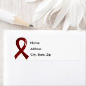 Étiquette Myélome multiple Burgundy Ruban 3 (En situation)